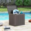 imageGiantex 25 Gallon Outdoor Storage Box Patio Deck Box with Lockable Lid Wickerwoven Texture Waterproof Storage Bench for Pool Accessories Garden Tools Package Delivery Patio Furniture BlackBrown