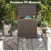imageGiantex 25 Gallon Outdoor Storage Box Patio Deck Box with Lockable Lid Wickerwoven Texture Waterproof Storage Bench for Pool Accessories Garden Tools Package Delivery Patio Furniture BlackBrown