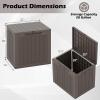 imageGiantex 25 Gallon Outdoor Storage Box Patio Deck Box with Lockable Lid Wickerwoven Texture Waterproof Storage Bench for Pool Accessories Garden Tools Package Delivery Patio Furniture BlackBrown