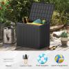 imageGiantex 25 Gallon Outdoor Storage Box Patio Deck Box with Lockable Lid Wickerwoven Texture Waterproof Storage Bench for Pool Accessories Garden Tools Package Delivery Patio Furniture BlackBlack