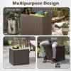 imageGiantex 25 Gallon Outdoor Storage Box Patio Deck Box with Lockable Lid Wickerwoven Texture Waterproof Storage Bench for Pool Accessories Garden Tools Package Delivery Patio Furniture BlackBrown