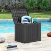 imageGiantex 25 Gallon Outdoor Storage Box Patio Deck Box with Lockable Lid Wickerwoven Texture Waterproof Storage Bench for Pool Accessories Garden Tools Package Delivery Patio Furniture BlackBlack