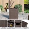 imageGiantex 25 Gallon Outdoor Storage Box Patio Deck Box with Lockable Lid Wickerwoven Texture Waterproof Storage Bench for Pool Accessories Garden Tools Package Delivery Patio Furniture BlackBrown
