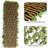 imageGiantex 3PCS Expandable Artificial Hedges Faux Ivy Leaves Fence Stretchable Artificial Ivy Privacy Fence Screen Decorative Trellis for Backdrop Outdoor Garden Porch Patio Home Decorations