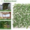 imageGiantex 3PCS Expandable Artificial Hedges Faux Ivy Leaves Fence Stretchable Artificial Ivy Privacy Fence Screen Decorative Trellis for Backdrop Outdoor Garden Porch Patio Home Decorations
