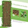 imageGiantex 4PCS Expandable Fence with Leaves 65ft Privacy Screen Decorative Faux Ivy Fencing Panel for Balcony Patio Deck Backdrop Outdoor Artificial Hedge Screen 4 Green Leaves amp Purple FlowersGreen leaves  White Flowers