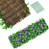 imageGiantex 4PCS Expandable Fence with Leaves 65ft Privacy Screen Decorative Faux Ivy Fencing Panel for Balcony Patio Deck Backdrop Outdoor Artificial Hedge Screen 4 Green Leaves amp Purple FlowersGreen Leaves  Purple Flowers