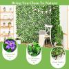 imageGiantex 4PCS Expandable Fence with Leaves 65ft Privacy Screen Decorative Faux Ivy Fencing Panel for Balcony Patio Deck Backdrop Outdoor Artificial Hedge Screen 4 Green Leaves amp Purple FlowersGreen Leaves  Purple Flowers