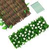 imageGiantex 4PCS Expandable Fence with Leaves 65ft Privacy Screen Decorative Faux Ivy Fencing Panel for Balcony Patio Deck Backdrop Outdoor Artificial Hedge Screen 4 Green Leaves amp Purple FlowersGreen leaves  White Flowers
