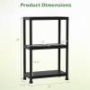 imageGiantex 4Tier HeavyDuty Plastic Storage Shelves Freestanding Garage Shelving Unit MultiUse Organizer Rack for Pantry Kitchen Laundry NoTool Assembly Black 224 x 125 x 532