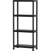 imageGiantex 4Tier HeavyDuty Plastic Storage Shelves Freestanding Garage Shelving Unit MultiUse Organizer Rack for Pantry Kitchen Laundry NoTool Assembly Black 224 x 125 x 531
