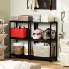 imageGiantex 4Tier HeavyDuty Plastic Storage Shelves Freestanding Garage Shelving Unit MultiUse Organizer Rack for Pantry Kitchen Laundry NoTool Assembly Black 224 x 125 x 531