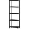 imageGiantex 4Tier HeavyDuty Plastic Storage Shelves Freestanding Garage Shelving Unit MultiUse Organizer Rack for Pantry Kitchen Laundry NoTool Assembly Black 224 x 125 x 531