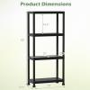 imageGiantex 4Tier HeavyDuty Plastic Storage Shelves Freestanding Garage Shelving Unit MultiUse Organizer Rack for Pantry Kitchen Laundry NoTool Assembly Black 224 x 125 x 531