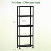 imageGiantex 4Tier HeavyDuty Plastic Storage Shelves Freestanding Garage Shelving Unit MultiUse Organizer Rack for Pantry Kitchen Laundry NoTool Assembly Black 224 x 125 x 531