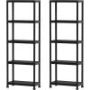 imageGiantex 4Tier HeavyDuty Plastic Storage Shelves Freestanding Garage Shelving Unit MultiUse Organizer Rack for Pantry Kitchen Laundry NoTool Assembly Black 224 x 125 x 532