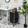 imageGiantex 6 Storage Drawer Cart Rolling Organizer Cart for Tools Scrapbook Paper Home Office School Multipurpose Mobile Utility Cart IvoryBlack