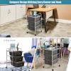 imageGiantex 6 Storage Drawer Cart Rolling Organizer Cart for Tools Scrapbook Paper Home Office School Multipurpose Mobile Utility Cart IvoryBlack