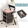 imageGiantex 6 Storage Drawer Cart Rolling Organizer Cart for Tools Scrapbook Paper Home Office School Multipurpose Mobile Utility Cart IvoryBlack