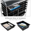 imageGiantex 6 Storage Drawer Cart Rolling Organizer Cart for Tools Scrapbook Paper Home Office School Multipurpose Mobile Utility Cart IvoryBlack