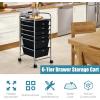 imageGiantex 6 Storage Drawer Cart Rolling Organizer Cart for Tools Scrapbook Paper Home Office School Multipurpose Mobile Utility Cart IvoryBlack