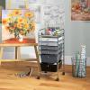 imageGiantex 6 Storage Drawer Cart Rolling Organizer Cart for Tools Scrapbook Paper Home Office School Multipurpose Mobile Utility Cart IvoryBlack Gradient