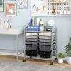 imageGiantex 6 Storage Drawer Cart Rolling Organizer Cart for Tools Scrapbook Paper Home Office School Multipurpose Mobile Utility Cart IvoryBlack Gradient