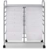 imageGiantex 6 Storage Drawer Cart Rolling Organizer Cart for Tools Scrapbook Paper Home Office School Multipurpose Mobile Utility Cart IvoryClear White