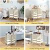 imageGiantex 6 Storage Drawer Cart Rolling Organizer Cart for Tools Scrapbook Paper Home Office School Multipurpose Mobile Utility Cart IvoryIvory