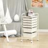 imageGiantex 6 Storage Drawer Cart Rolling Organizer Cart for Tools Scrapbook Paper Home Office School Multipurpose Mobile Utility Cart IvoryIvory