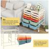 imageGiantex 6 Storage Drawer Cart Rolling Organizer Cart for Tools Scrapbook Paper Home Office School Multipurpose Mobile Utility Cart IvoryMacaron
