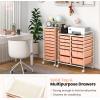 imageGiantex 6 Storage Drawer Cart Rolling Organizer Cart for Tools Scrapbook Paper Home Office School Multipurpose Mobile Utility Cart IvoryPeach Fuzz