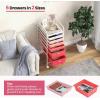 imageGiantex 6 Storage Drawer Cart Rolling Organizer Cart for Tools Scrapbook Paper Home Office School Multipurpose Mobile Utility Cart IvoryPink Gradient