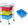 imageGiantex 6 Storage Drawer Cart Rolling Organizer Cart for Tools Scrapbook Paper Home Office School Multipurpose Mobile Utility Cart IvoryRedGreenTurquoise