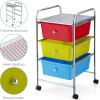 imageGiantex 6 Storage Drawer Cart Rolling Organizer Cart for Tools Scrapbook Paper Home Office School Multipurpose Mobile Utility Cart IvoryRedGreenTurquoise