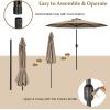 imageGiantex 9ft Patio Umbrella Outdoor Market Table Umbrella wPush Button Tilt and Crank 180G Polyester Fabric and Sturdy Ribs Sun Canopy Umbrellas for Patio Garden Beach Deck PoolTan