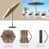 imageGiantex 9ft Patio Umbrella Outdoor Market Table Umbrella wPush Button Tilt and Crank 180G Polyester Fabric and Sturdy Ribs Sun Canopy Umbrellas for Patio Garden Beach Deck PoolTan