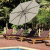 imageGiantex 9ft Patio Umbrella Outdoor Market Table Umbrella wPush Button Tilt and Crank 180G Polyester Fabric and Sturdy Ribs Sun Canopy Umbrellas for Patio Garden Beach Deck PoolBeige