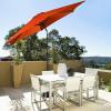 imageGiantex 9ft Patio Umbrella Outdoor Market Table Umbrella wPush Button Tilt and Crank 180G Polyester Fabric and Sturdy Ribs Sun Canopy Umbrellas for Patio Garden Beach Deck PoolOrange