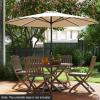 imageGiantex 9ft Patio Umbrella Outdoor Market Table Umbrella wPush Button Tilt and Crank 180G Polyester Fabric and Sturdy Ribs Sun Canopy Umbrellas for Patio Garden Beach Deck PoolBeige