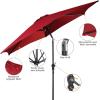 imageGiantex 9ft Patio Umbrella Outdoor Market Table Umbrella wPush Button Tilt and Crank 180G Polyester Fabric and Sturdy Ribs Sun Canopy Umbrellas for Patio Garden Beach Deck PoolBurgundy