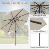 imageGiantex 9ft Patio Umbrella Outdoor Market Table Umbrella wPush Button Tilt and Crank 180G Polyester Fabric and Sturdy Ribs Sun Canopy Umbrellas for Patio Garden Beach Deck PoolBeige
