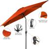 imageGiantex 9ft Patio Umbrella Outdoor Market Table Umbrella wPush Button Tilt and Crank 180G Polyester Fabric and Sturdy Ribs Sun Canopy Umbrellas for Patio Garden Beach Deck PoolOrange