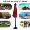 imageGiantex 9ft Patio Umbrella Outdoor Market Table Umbrella wPush Button Tilt and Crank 180G Polyester Fabric and Sturdy Ribs Sun Canopy Umbrellas for Patio Garden Beach Deck PoolBurgundy