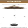 imageGiantex 9ft Patio Umbrella Outdoor Market Table Umbrella wPush Button Tilt and Crank 180G Polyester Fabric and Sturdy Ribs Sun Canopy Umbrellas for Patio Garden Beach Deck PoolTan