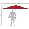 imageGiantex 9ft Patio Umbrella Outdoor Market Table Umbrella wPush Button Tilt and Crank 180G Polyester Fabric and Sturdy Ribs Sun Canopy Umbrellas for Patio Garden Beach Deck PoolBurgundy