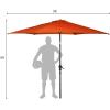 imageGiantex 9ft Patio Umbrella Outdoor Market Table Umbrella wPush Button Tilt and Crank 180G Polyester Fabric and Sturdy Ribs Sun Canopy Umbrellas for Patio Garden Beach Deck PoolOrange