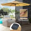 imageGiantex 9ft10ft Outdoor Patio umbrella with Solar Lights Table Market Umbrella with Crank and Pushbutton Tilt System Solar LED Lighted Patio Umbrella for Backyard Deck Pool BeachBeige