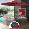imageGiantex 9ft10ft Outdoor Patio umbrella with Solar Lights Table Market Umbrella with Crank and Pushbutton Tilt System Solar LED Lighted Patio Umbrella for Backyard Deck Pool BeachBurgundy