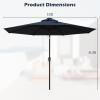 imageGiantex 9ft10ft Outdoor Patio umbrella with Solar Lights Table Market Umbrella with Crank and Pushbutton Tilt System Solar LED Lighted Patio Umbrella for Backyard Deck Pool BeachNavy